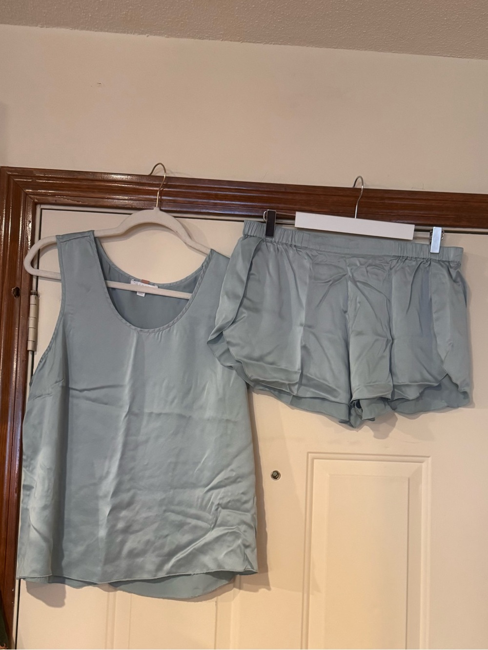 lunya Pale Blue Silk Tank & Short Sleep Set